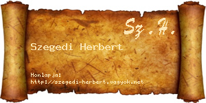 Szegedi Herbert névjegykártya